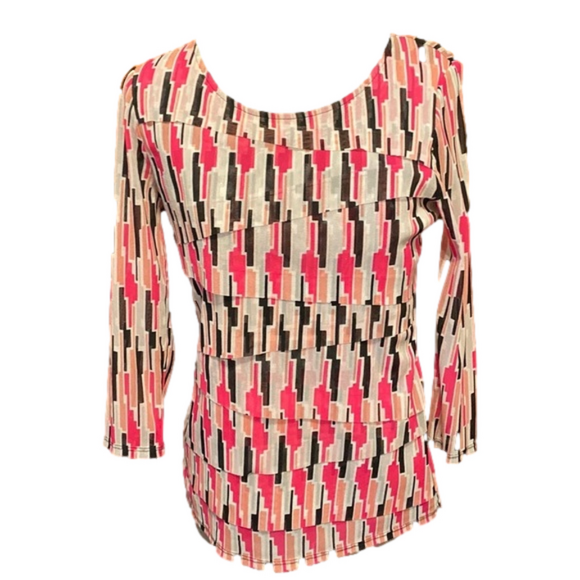Alfani Layered Blouse With Sheer 3/4 Sleeves - Picture 1 of 5